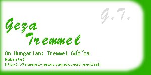 geza tremmel business card